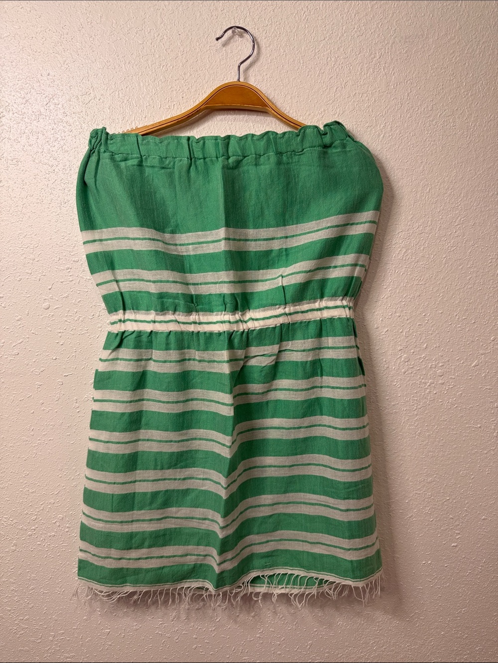 Lemlem Green and White Stripe Strapless top small